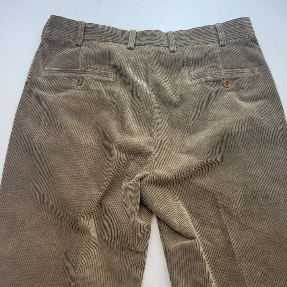 Brooks Brothers Corduroy Pants Mens 34x30 Brown Clark Fit Straight Leg Stretch